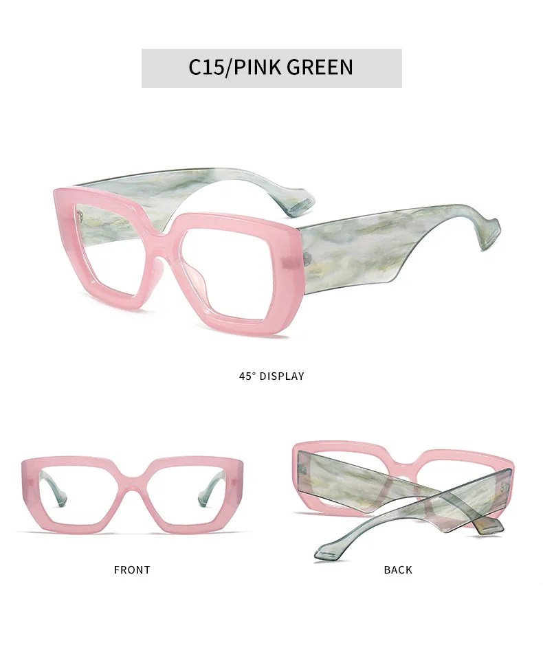Dicken Rahmen übergroße quadratische Brille für Frauen Mode optische klare transparente Linse Brillen Computer schwarze Brille Retro – Detail 20