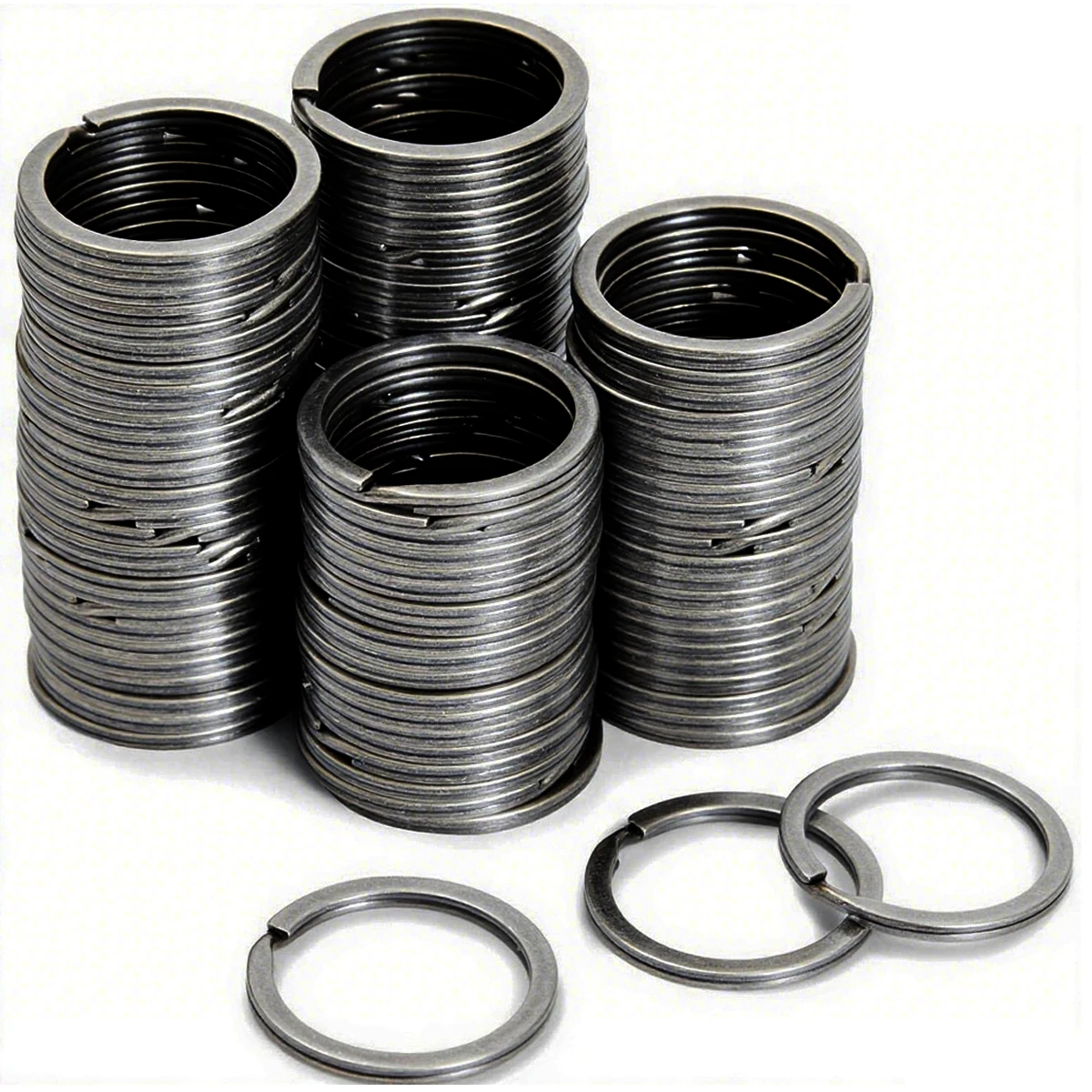 30/60/100 metalen sleutelhangers verwijderbare split platte sleutelhangeraccessoires voor thuis, auto, portemonnee, kantoor doe-het-zelf knutselpakket (25 mm)