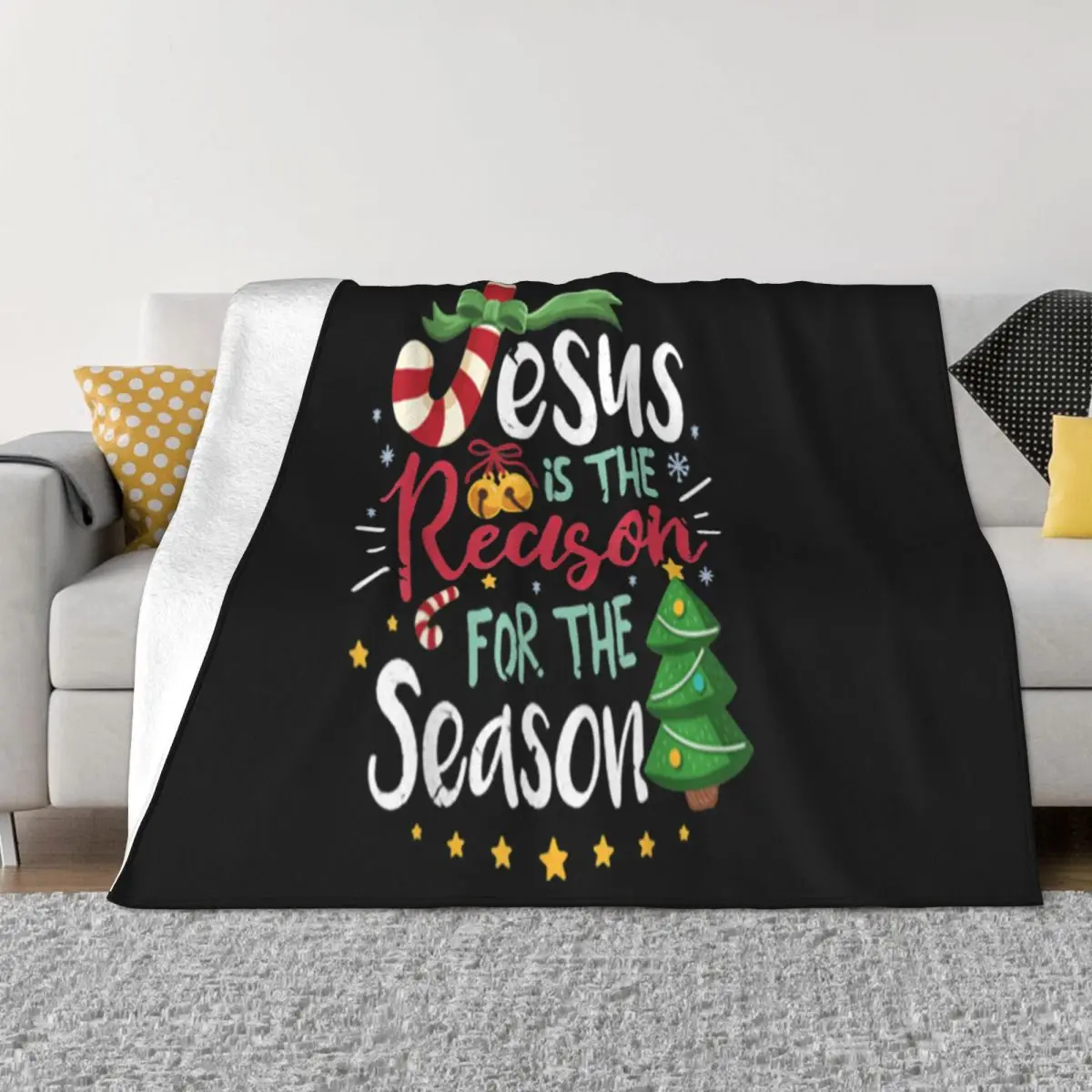 Nice Christian Jesus The Reason Christmas Stocking Stuffer Gift Fitness New Design Throw Blanket