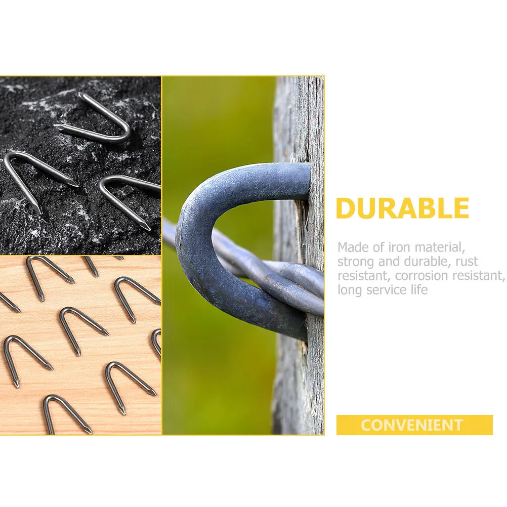 50 قطعة حصص معدنية على شكل حرف U مقاومة للصدأ سياج مسامير لزينة الحديقة المراسي الأرضية للاستخدام الخارجي حصص معدنية على شكل حرف U