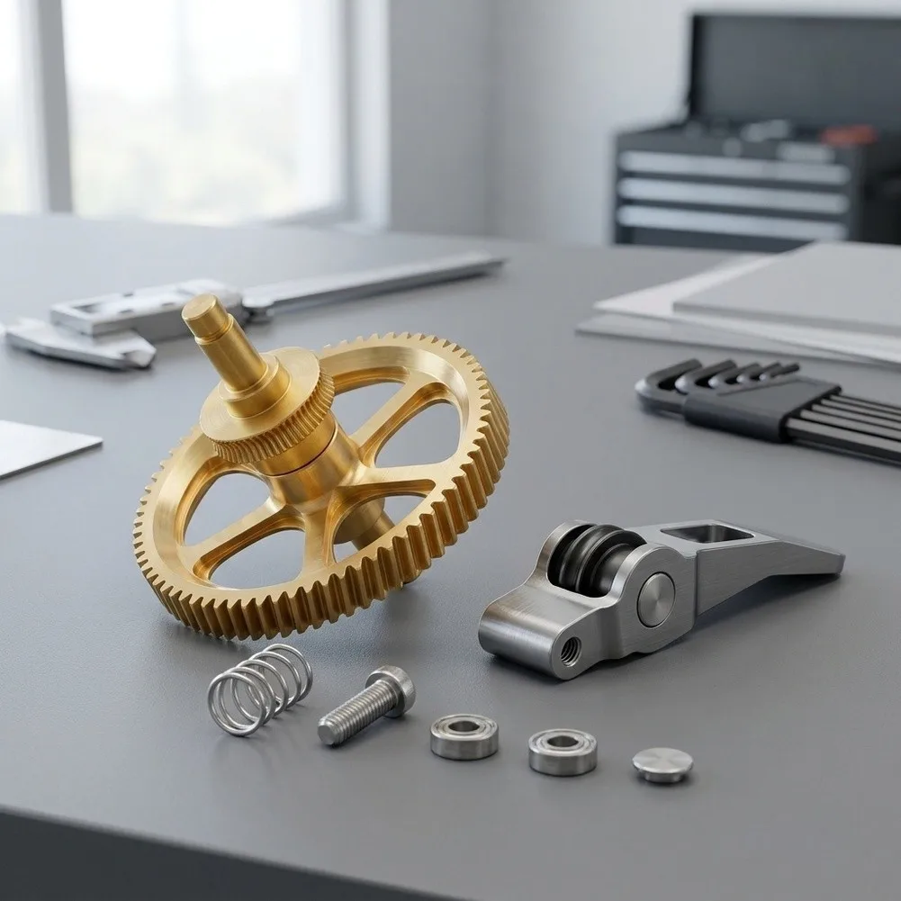 For BambuLab For A2L Brass Extruder Gear Kit with Metal Handle for Enhanced Grip Torque and Reliable Filament Handling