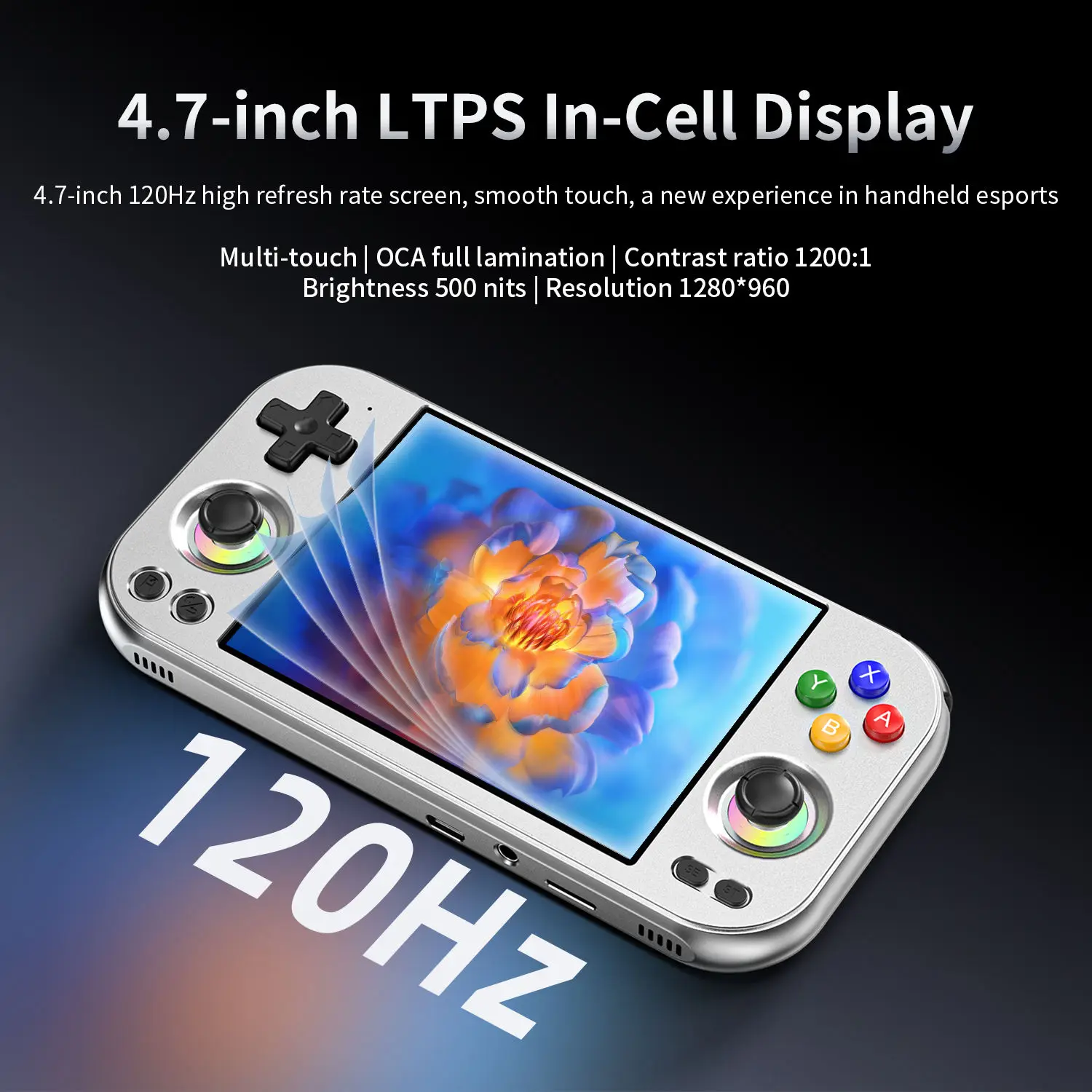RG477M Portable Gaming Console Retro 4.7 Inch LTPS In-Cell Screen Video Game Consoles Aluminum Alloy CNC Wi-Fi Play PS2