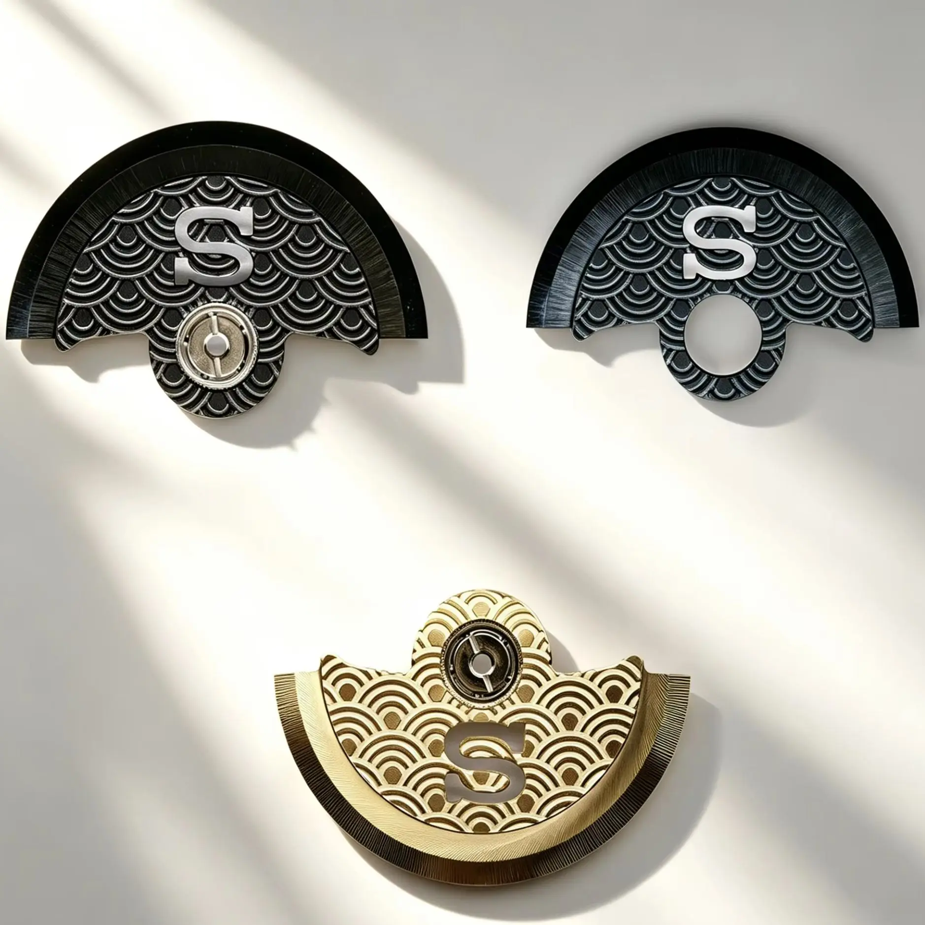 Modified Fish scale pattern Oscillating Weight Rotors for NH35 Mechanical Movement Gold/Black/Blue  Hammers Watch Repair Parts