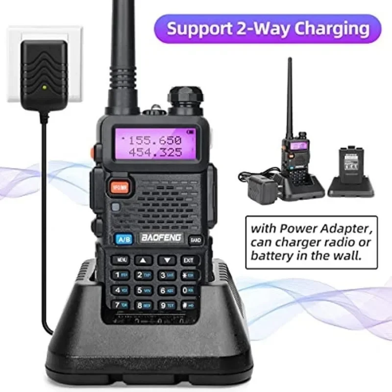 Imagem -05 - Walkie Talkie Uhf Dual Band Estação de Rádio Amador Transceptor hf Scanner Amador Vhf Longo Alcance 8w Baofeng-uv5r