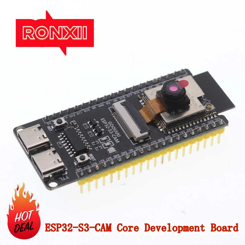 

RONXII ESP32-S3-CAM Core Development Board WROOM N16R8 WiFi Bluetooth Module With OV2640 Camera