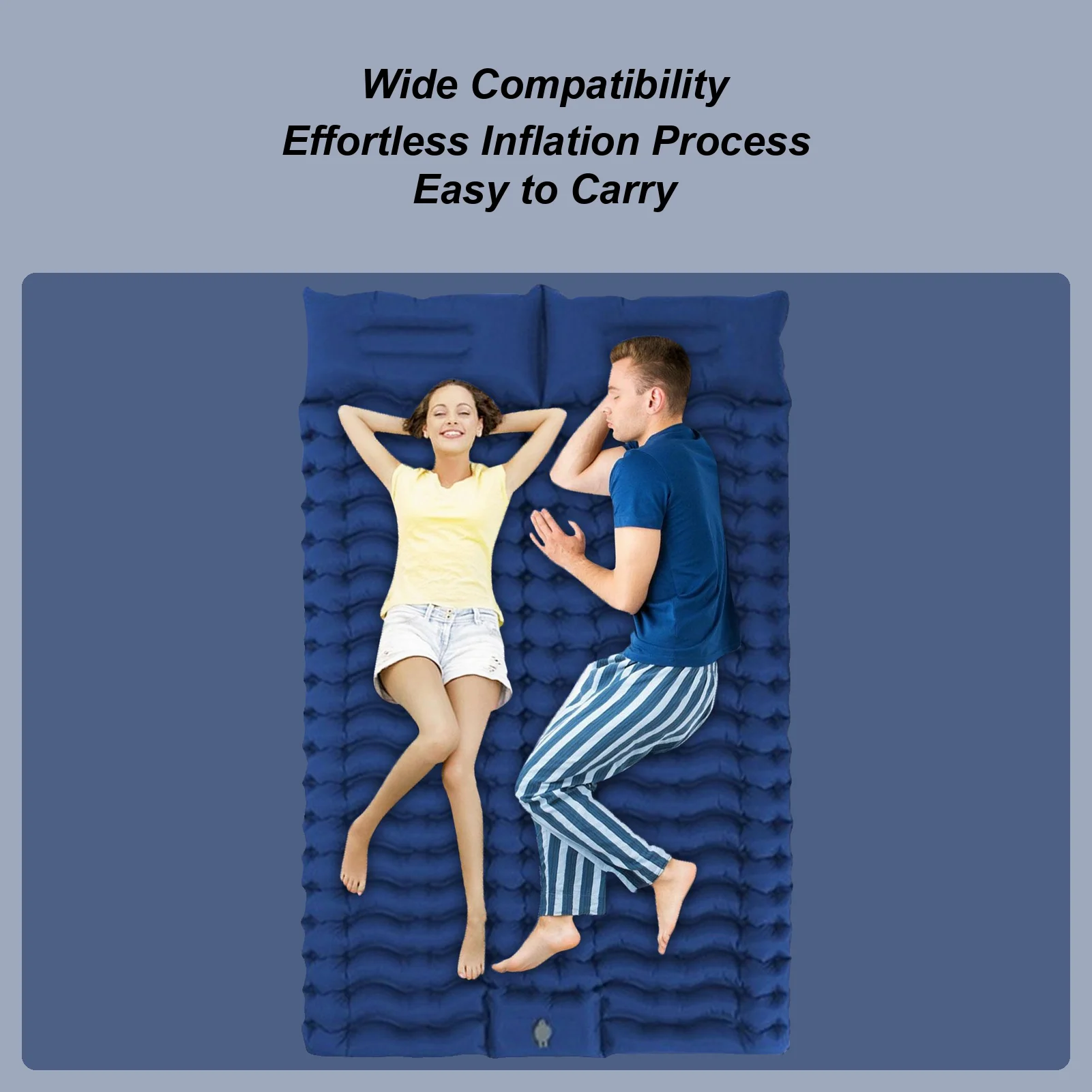 

Camping Mattress Lightweight Double Sleeping Mattress For Camping Extra Thick Lightweight Sleep Mat With Built-in Foot Pump