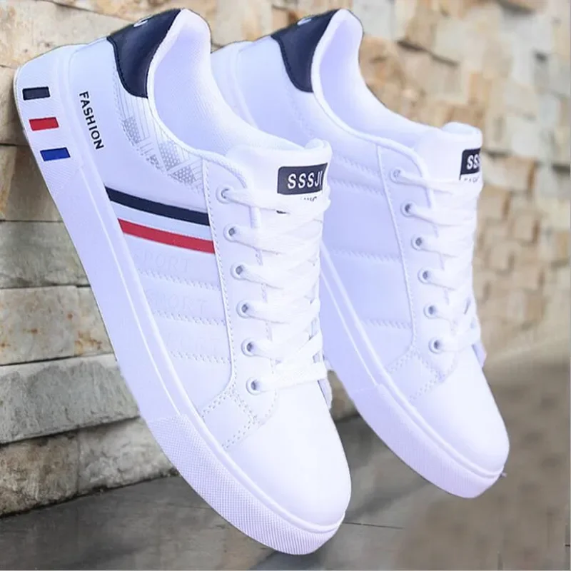 2024 Men Sports Shoe Platform Casual Fashion Lace Up Tennis Shoes Anti Slip Breathable Flat Bottom Fashionable Ice Skating Shoes