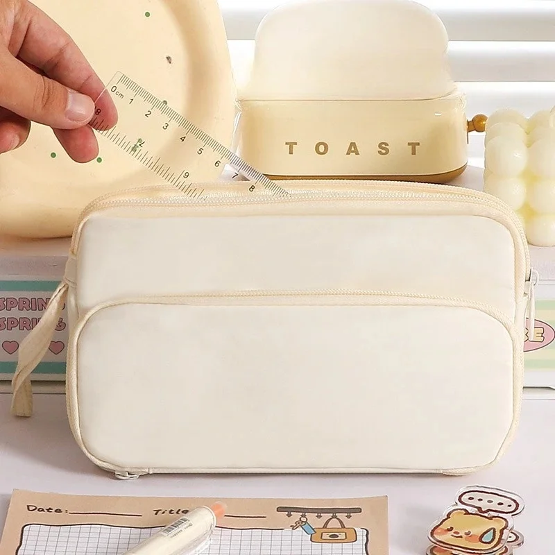 Handheld Minimalist Triangular Staircase Pencil Case with Multiple Layers for Storing Pencils Student High-value Stationery Bag