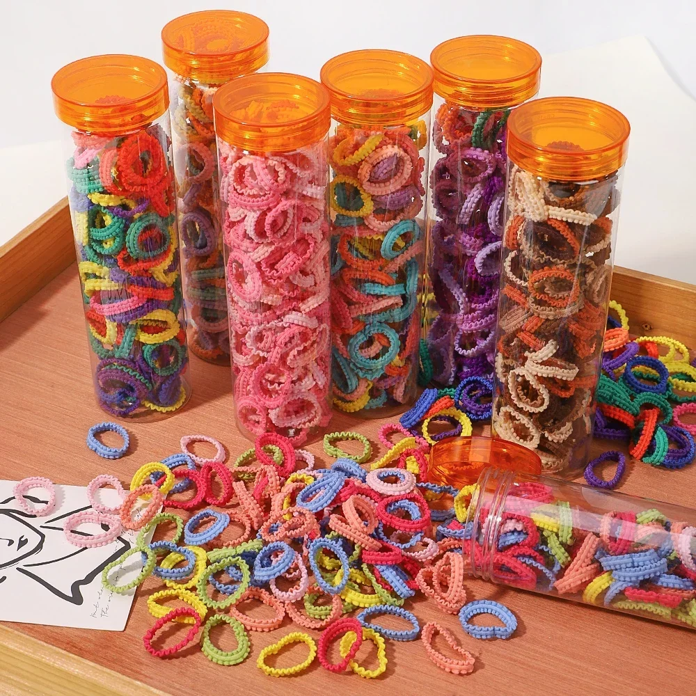 40/60pcs Kids Colorful Small Rubber Bands Girls Hair Ties Headbands Non Damaging Tie Ponytail High Elastic Durable Hair Rope Set