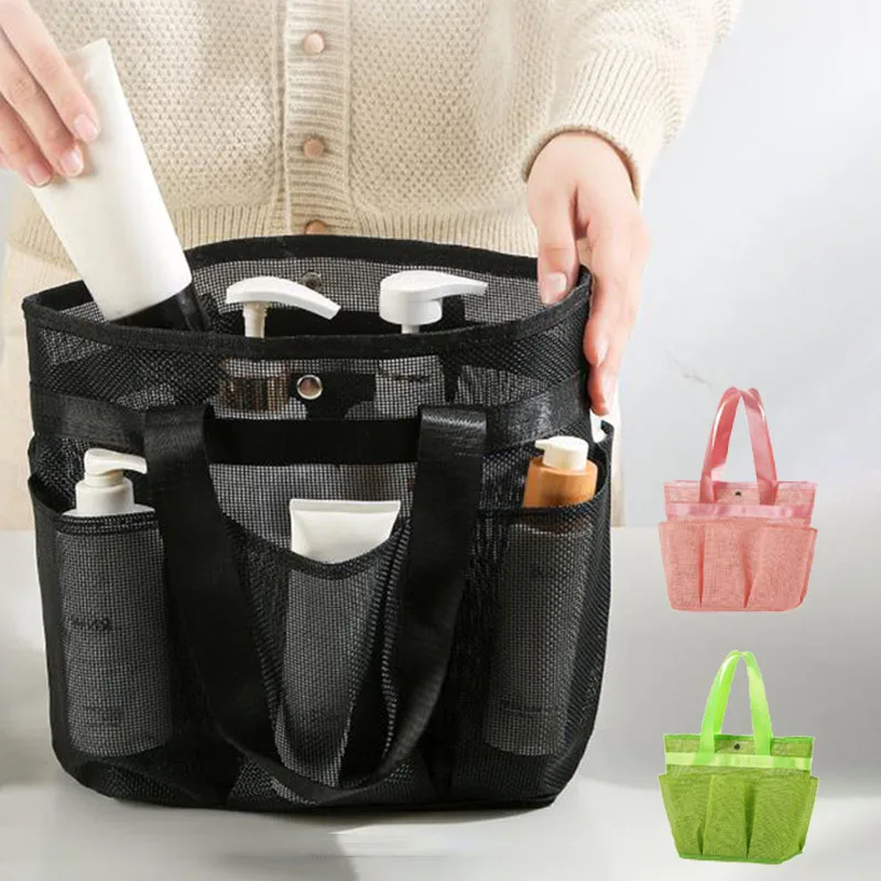 

Mesh Shower Bag Hanging Toiletry Bag Portable Wash Bag Quick Dry Cosmetic Bag Shower Organizer for Bathroom Dorms Beach Camping