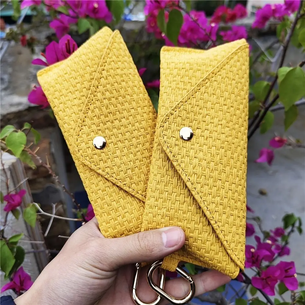 

Woven Pattern Leather Glasses Case Storage Organizer Eyeglass Cover Glasses Storage Box With hooks Eyewear Protector
