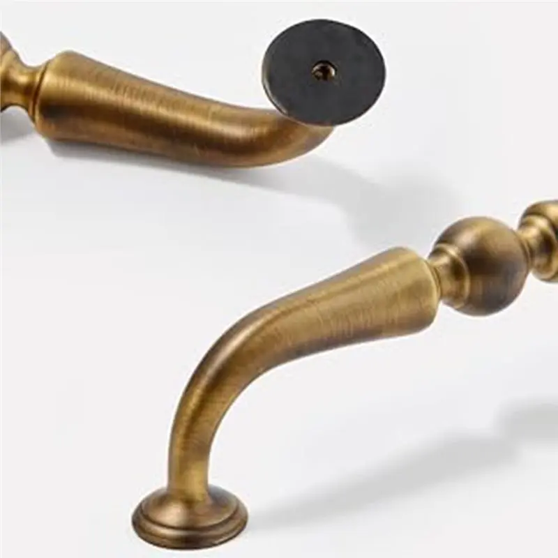 GIGI Brass Cabinet Pulls Handles, Vintage Style Drawer Handles For Dresser Kitchen Cupboard Furniture Hardware L