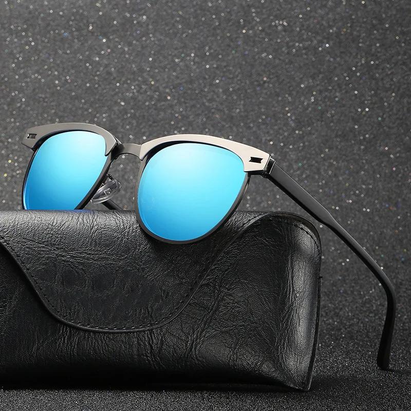 New Polarizing Sunglasses Men Small Round Frame Retro Flow Sun Protection UV Glasses Sports Outdoor Travel Eyewear T248