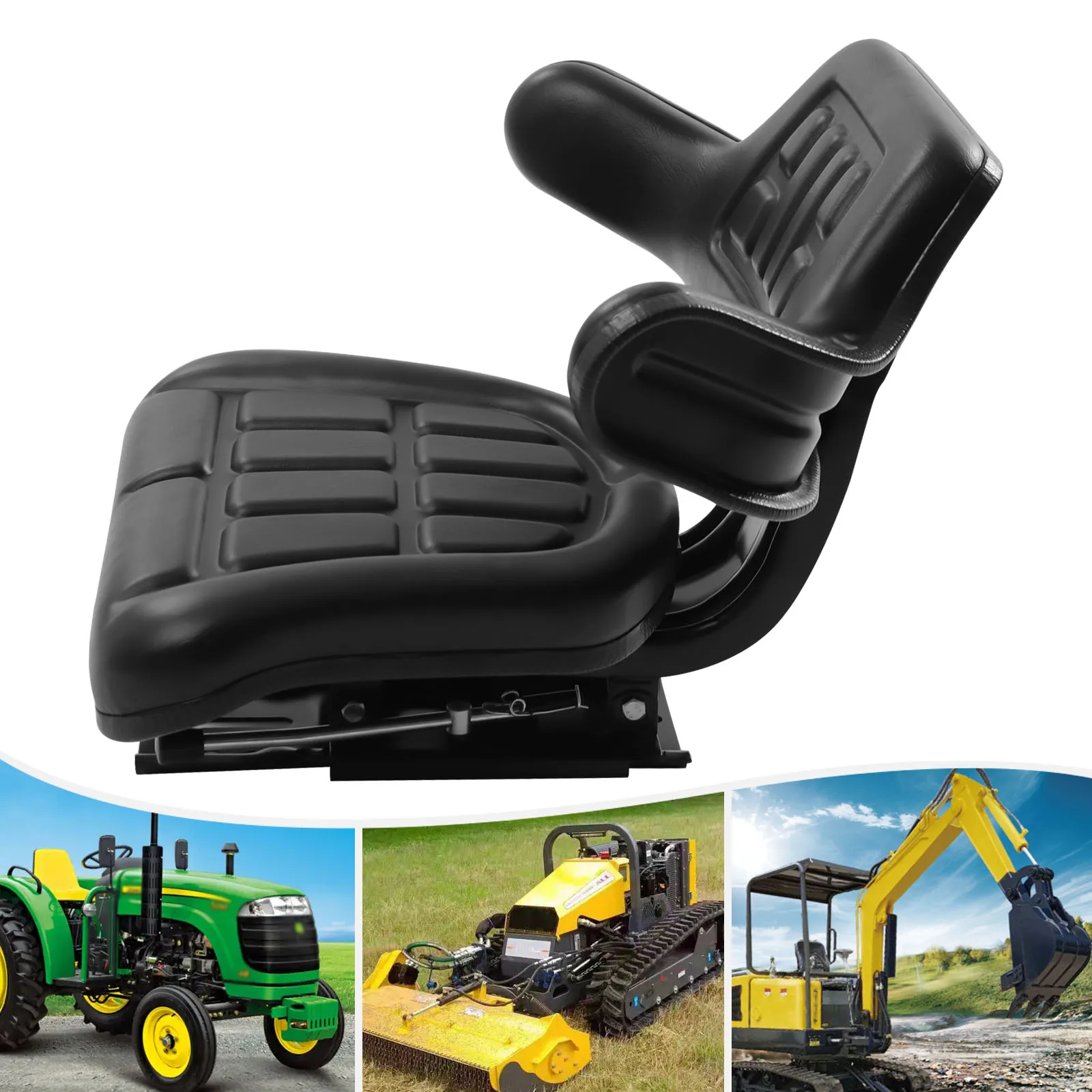 

TY-B25-1 Black Universal Tractor Seat PU Adjust Tractor Suspension Seat for Forklifts, Dozers, Aerial Lifts, Floor Scrubbers