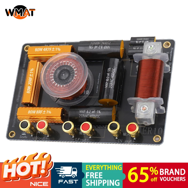 

ER10 Factory Direct High Quality 12-15 Inch 2 Way Metal Audio Crossover Network Black Distortion-Free Sound