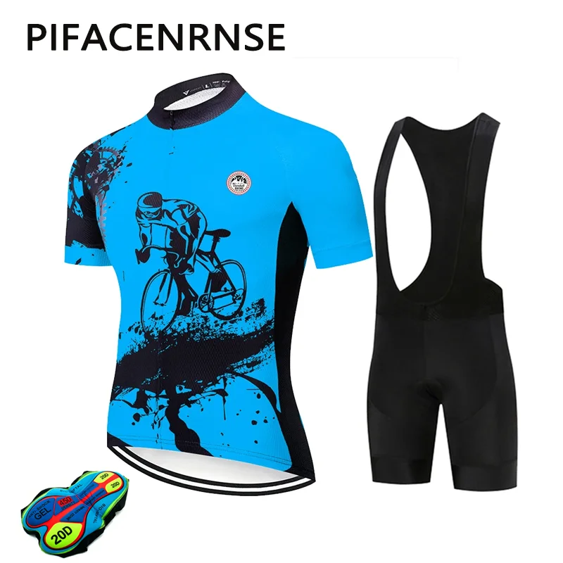 

Cycling Jersey Suit New Men Summer Short Sleeve Set Breathable Racing Sport MTB Bicycle Clothes Outdoor Bike Uniform