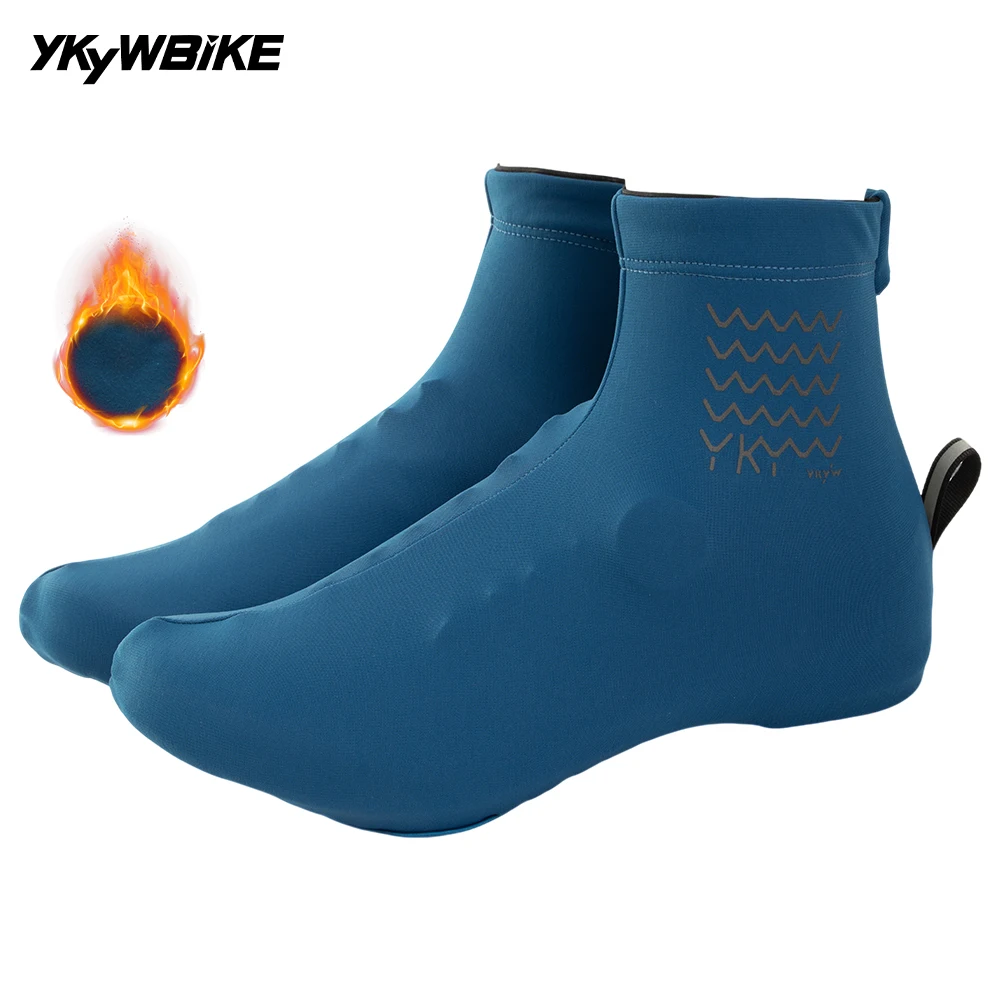 YKYWBIKE 2026 Fahrradschuh-Überzieher Thermisches Fleece Rennrad-Überschuhe Winddichte MTB Warme Fahrradschuh-Überzüge – Detail 31