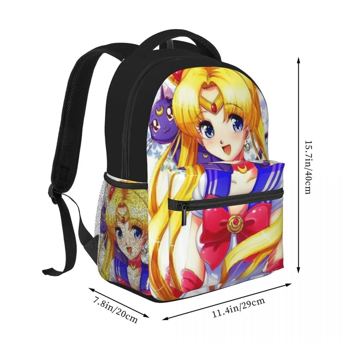 Girls-Sailor- Moon Fashion Brand Children's Cartoon Schoolbag Boys and Girls Backpack Cute Two-Shoulder Bag Kids 16inch