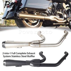 For Harley Softail Low Rider S ST EI Diablo Street Bob 2018-up 2-into-1 Motorcycle Complete Full System Exhaust Pipe Muffler