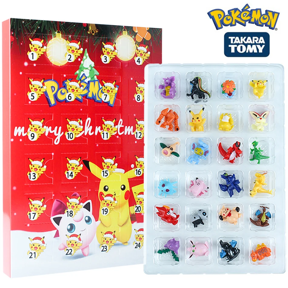 

24Pcs Set Pokemon Figure Christmas Halloween Advent Calendar Gift Kawaii Pikachu Anime Figural Action PVC Model Kid Toy
