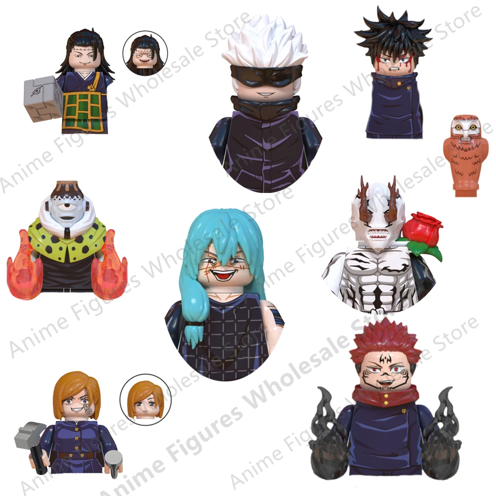 Anime Jujutsu Kaisen Satoru Gojo Building blocks bricks mini action figures assemble toys dolls kids gifts WM6149 WM6139