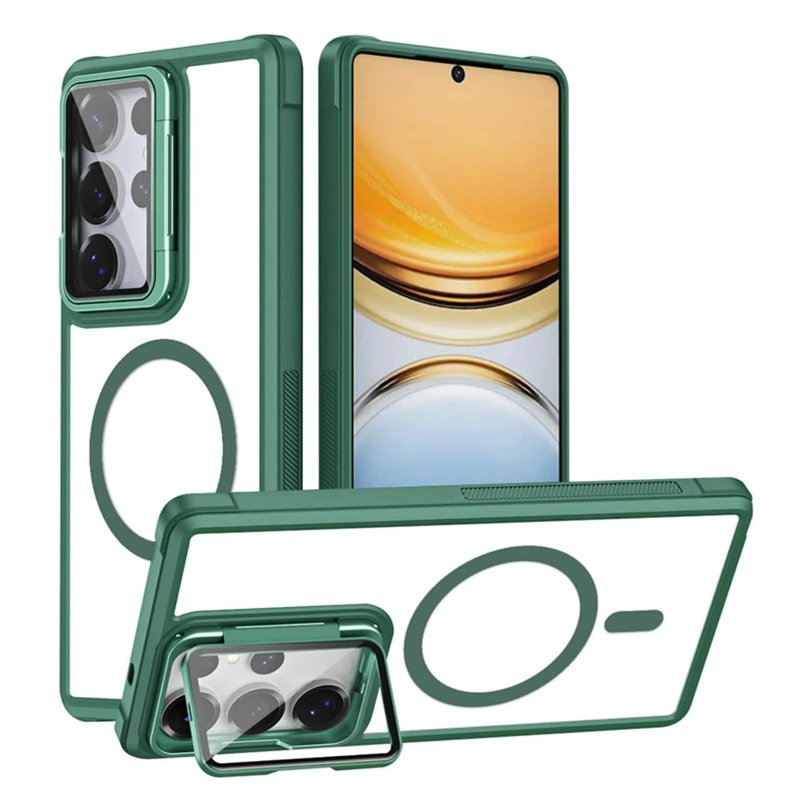 

Case for Samsung Galaxy S26 Ultra S26 Plus S26 Wireless Charging Magnetic Clear Kickstand Lens Protection Case