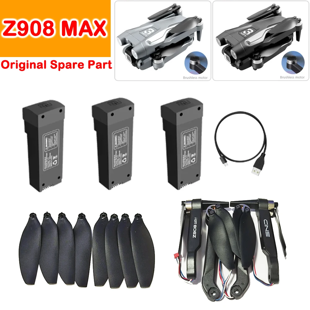 

Original Z908 MAX Brushless Drone Spare Part Propeller Blade / Body Shell / Motor Arm / USB Charger / Battery / Receiver /