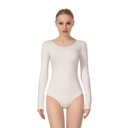 Imagen 2 del producto Leotardo de danza básica para mujer, leotardo de Ballet de equipo para adultos de manga larga, Ropa de baile