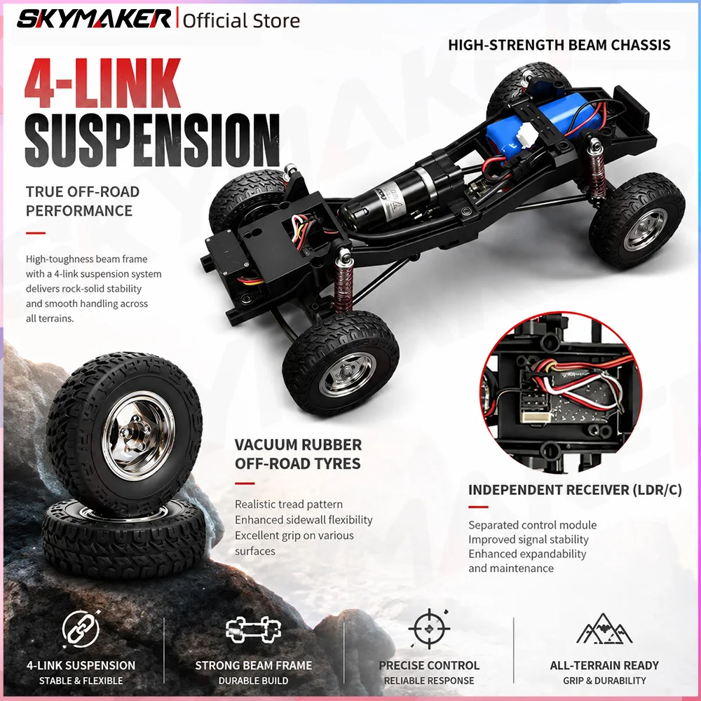 LDRC LD18401 LD18401Pro 1/18 4WD Off-Road RC Car Metal Driveshaft Oil Shock Absorber Full Proportional Climbing Vehicle Gift Toy view 5