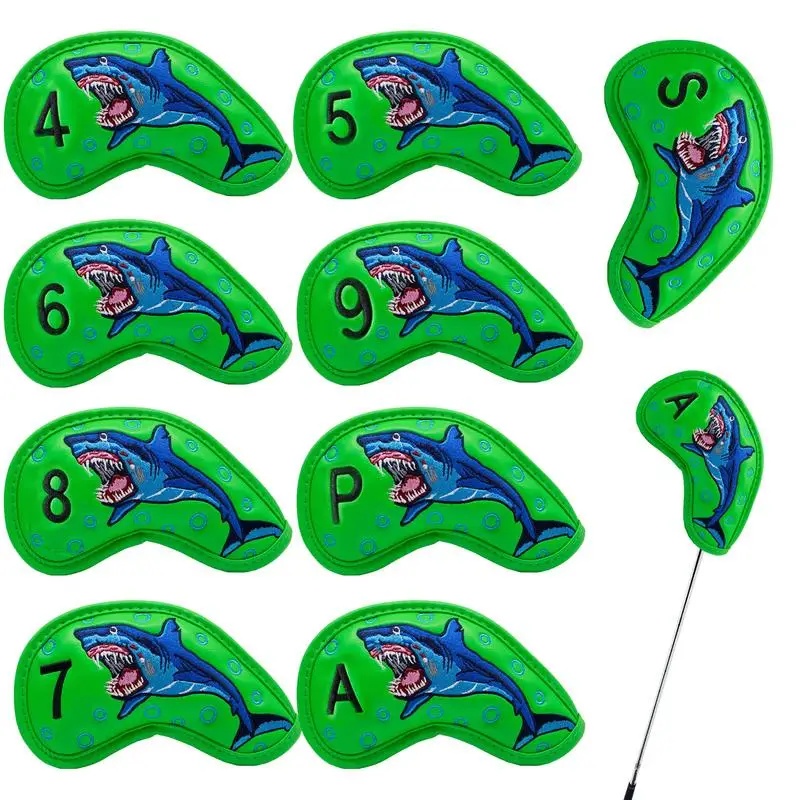 9PCS Head Covers For Golf Clubs Magnetic Iron Head Covers Golf Club Covers Set Waterproof Protective Headcover Iron Golf Club