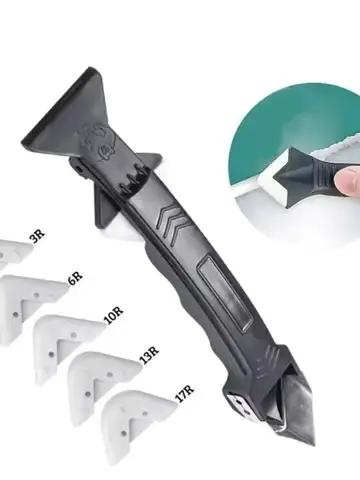 Silicone Scraper Squeegee Glue Remover Knife Caulking Angle Beauty Crack Trowel Tool Grout Scraper Kit 5in1 Multifunctional Home
