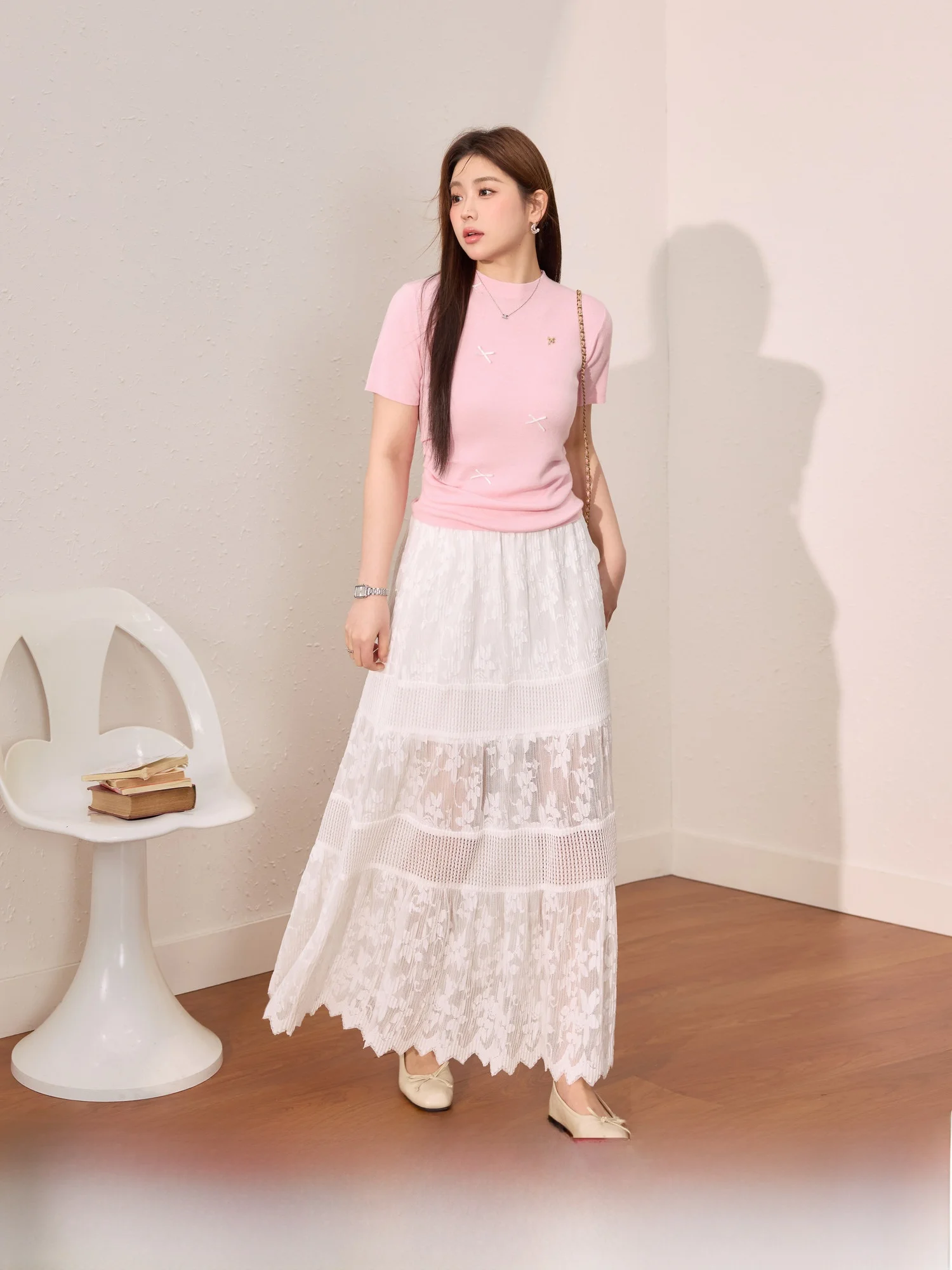 

Sweet Knot Slim Fit T-irt plus Size Wool Blend ort Sve Summer Top for Women Blue Language Commute Sle