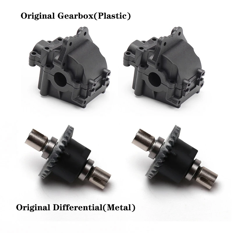 2Sets Metal Differential And Wave Box For Wltoys 144001 1/14 4WD RC Car Vehicle Models Parts Gear Box Accessories