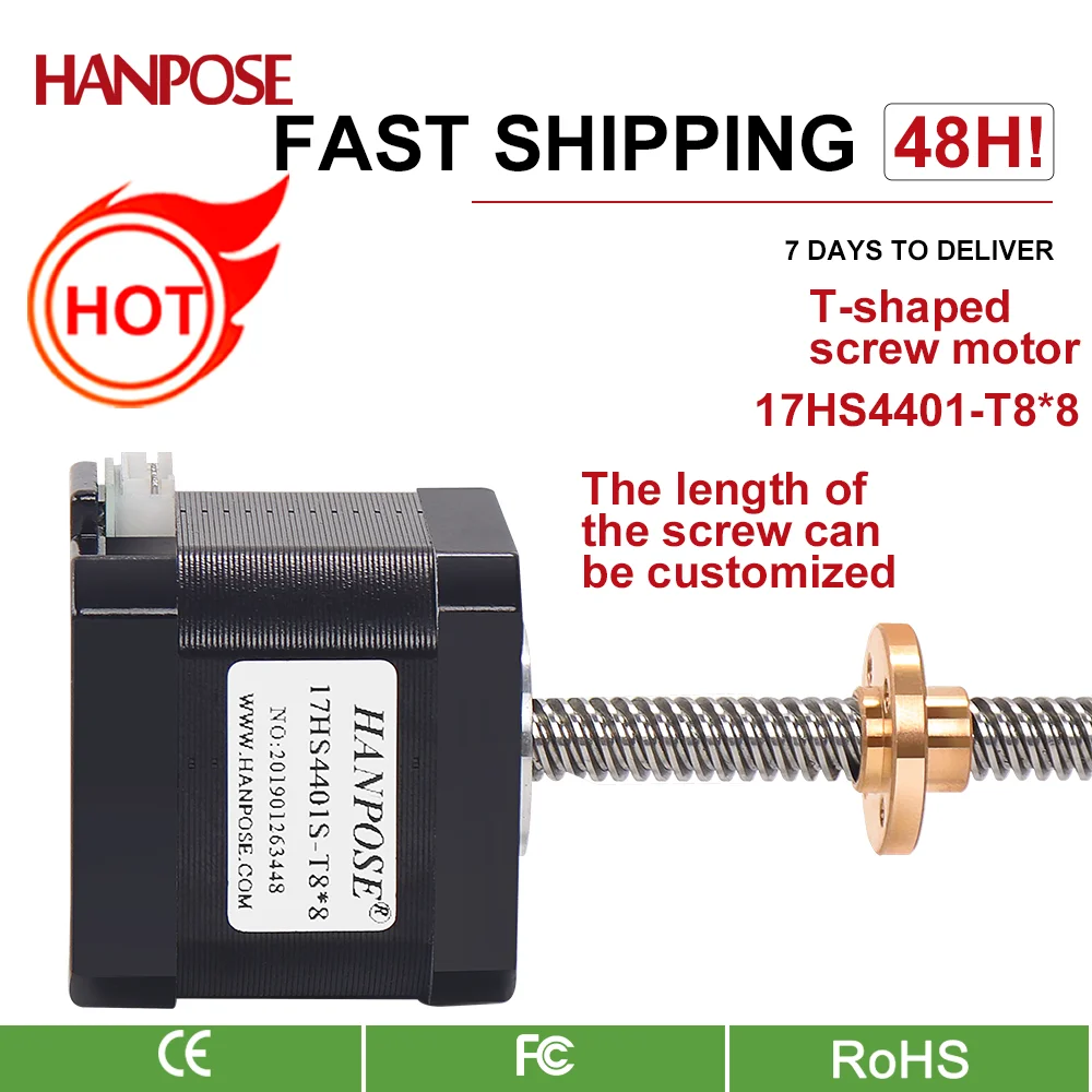 Nema17 Stepper Motor 40mm 1.5A 42 17HS4401S-T8*8 300mm Screw Rod Linear Z-Motor with Trapezoidal Lead Srew for 3D Printer
