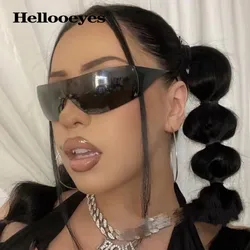 Vintage Punk One Piece Sunglasses Women Luxury Brand Goggle Y2K Sun Glasses 2000's Shades Eyewear UV400 Men Designer Eyeglasses