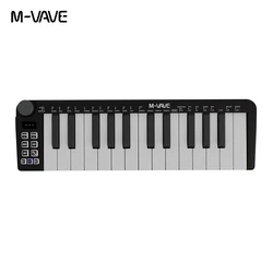 M-vave SMK-25 mini MIDI musical instruments keyboard 25 velocity sensitive keys Support wireless/USB connection portable sequenc