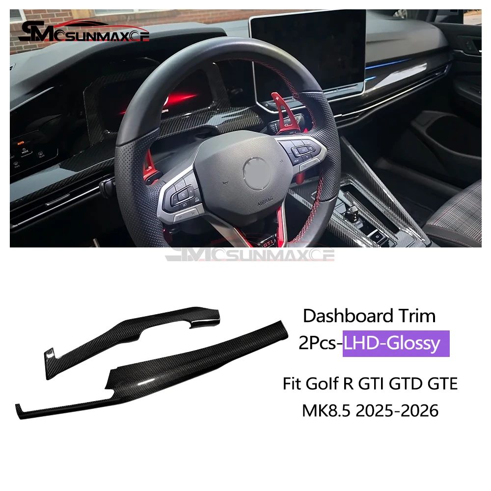 Interieurkit van carbon fiber voor Golf R GTI GTD GTE Golf 8 MK8 Golf 8.5 MK8.5 2020-2026, dashboard, centrale bediening, raamschakelaarpaneel
