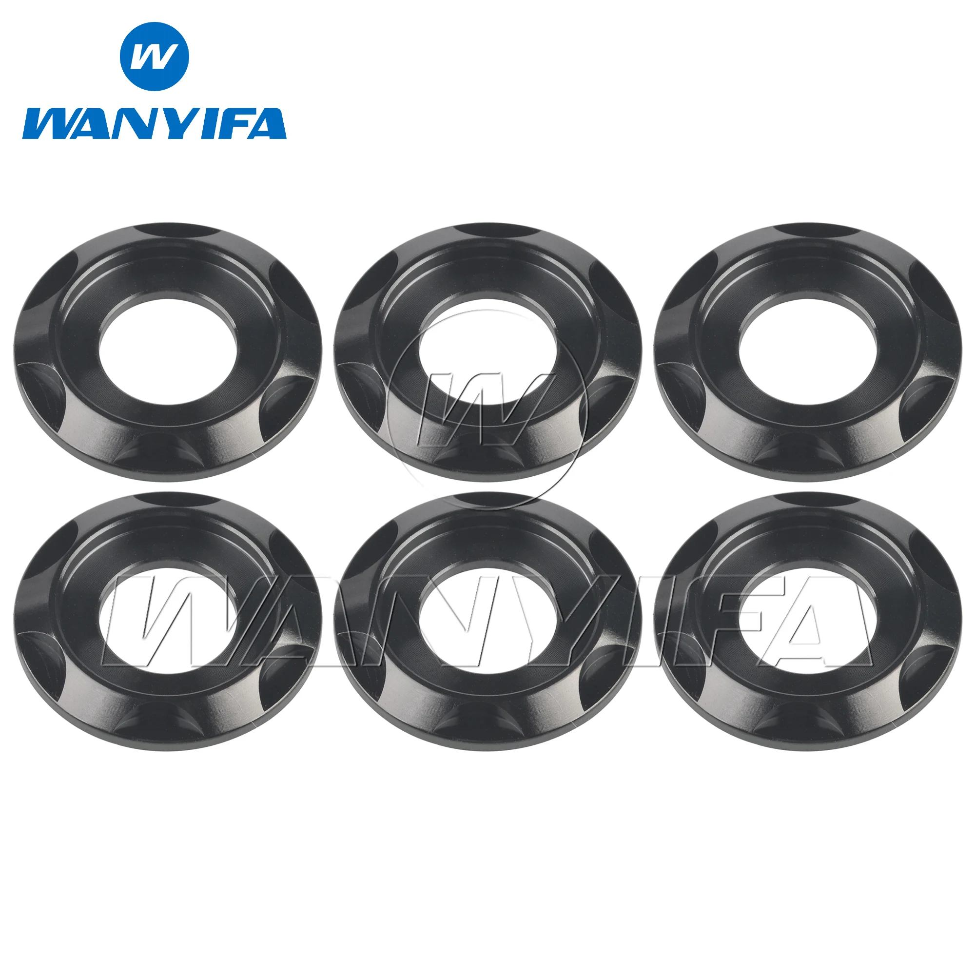 Wanyifa 6pcs Titanium Washer M5 M6 M8 M10 Step Fancy Decorative Gasket Spacers for Motorcycle Car