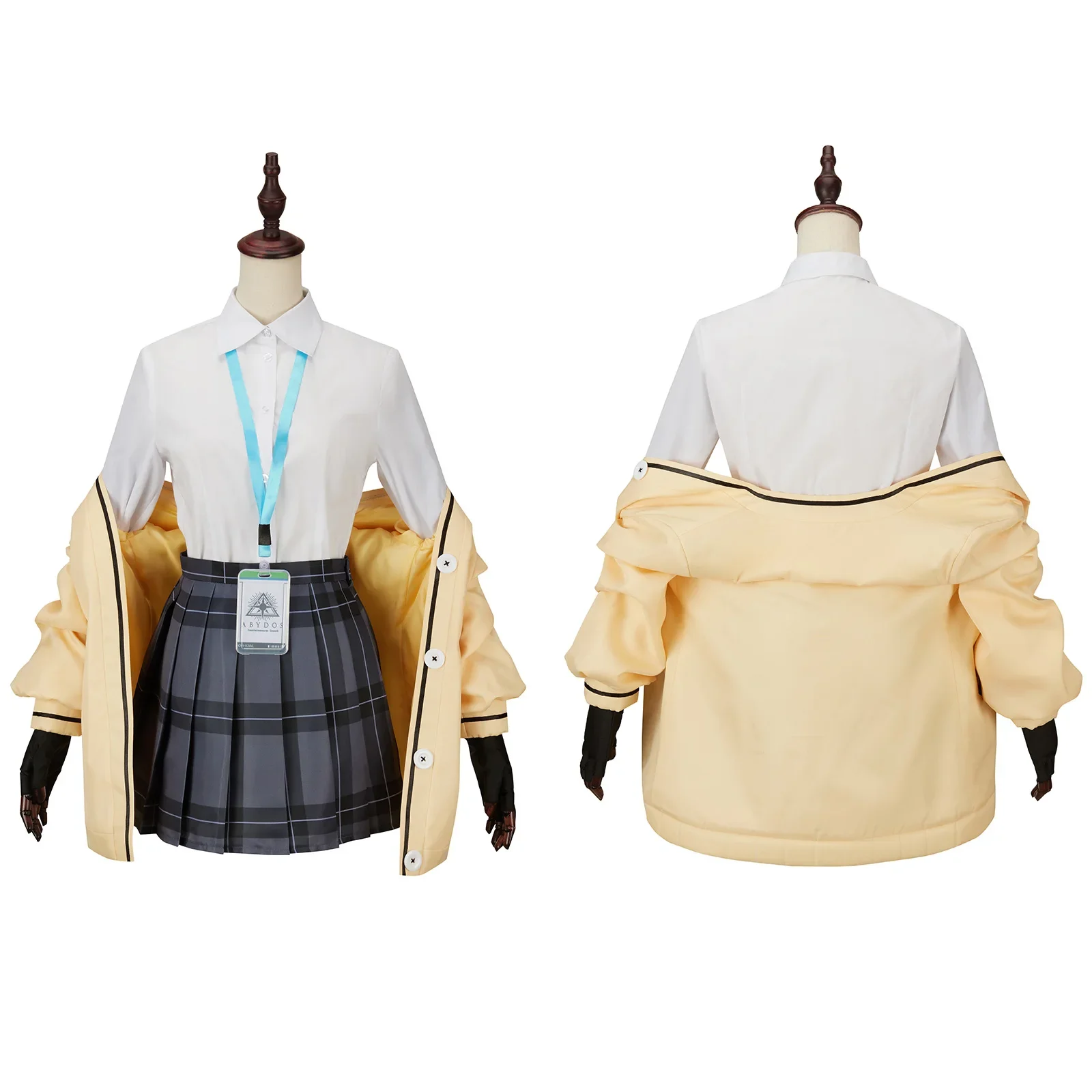 Anime Blue Archive Izayoi Nonomi Cosplay Costume Women Yellow Jacket Sailor Uniform Suits Plaid Skirt  Halloween Daily Outfits