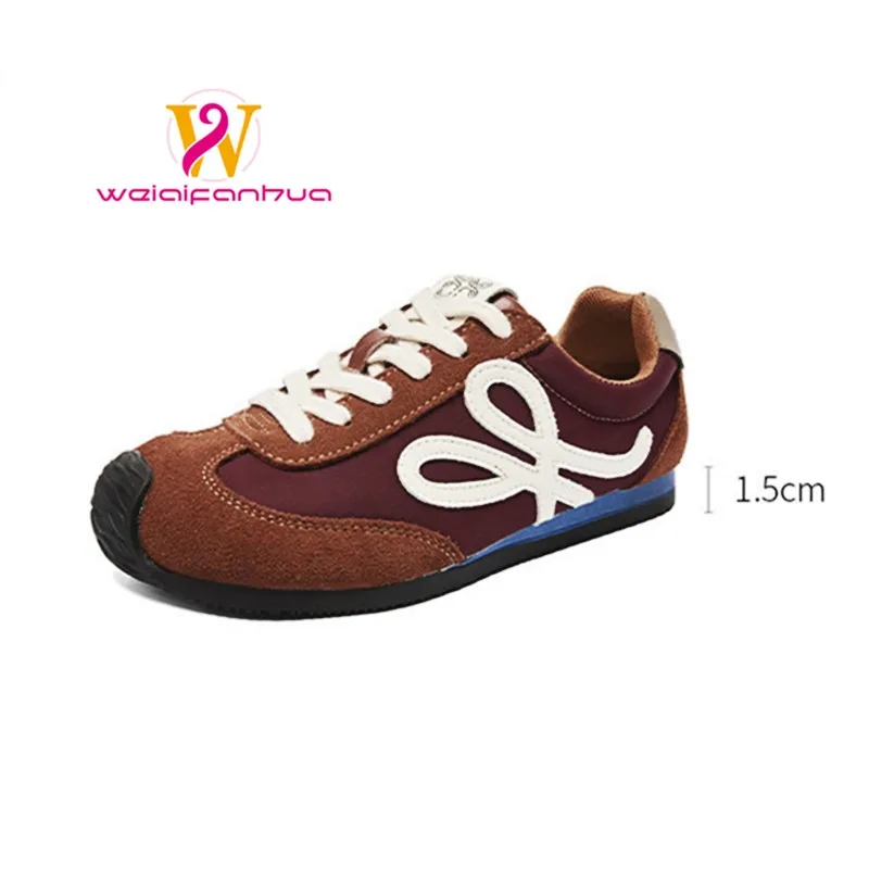 

Women's Sports Shoes 2025 New Style Genuine Leather Flat Women's Shoes Thick-soled Height-increasing Training Shoes for Women