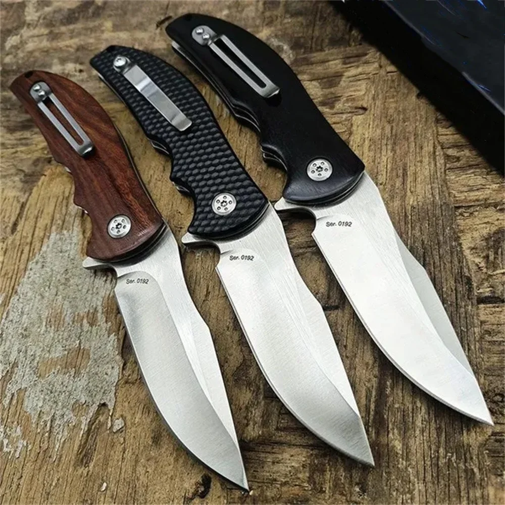 Tactical 0606 Ball Bearing Flipper Folding Knife 9cr18mov Blade Wooden/G10 Handles Pocket Camping Knives Outdoor Hunting Tools