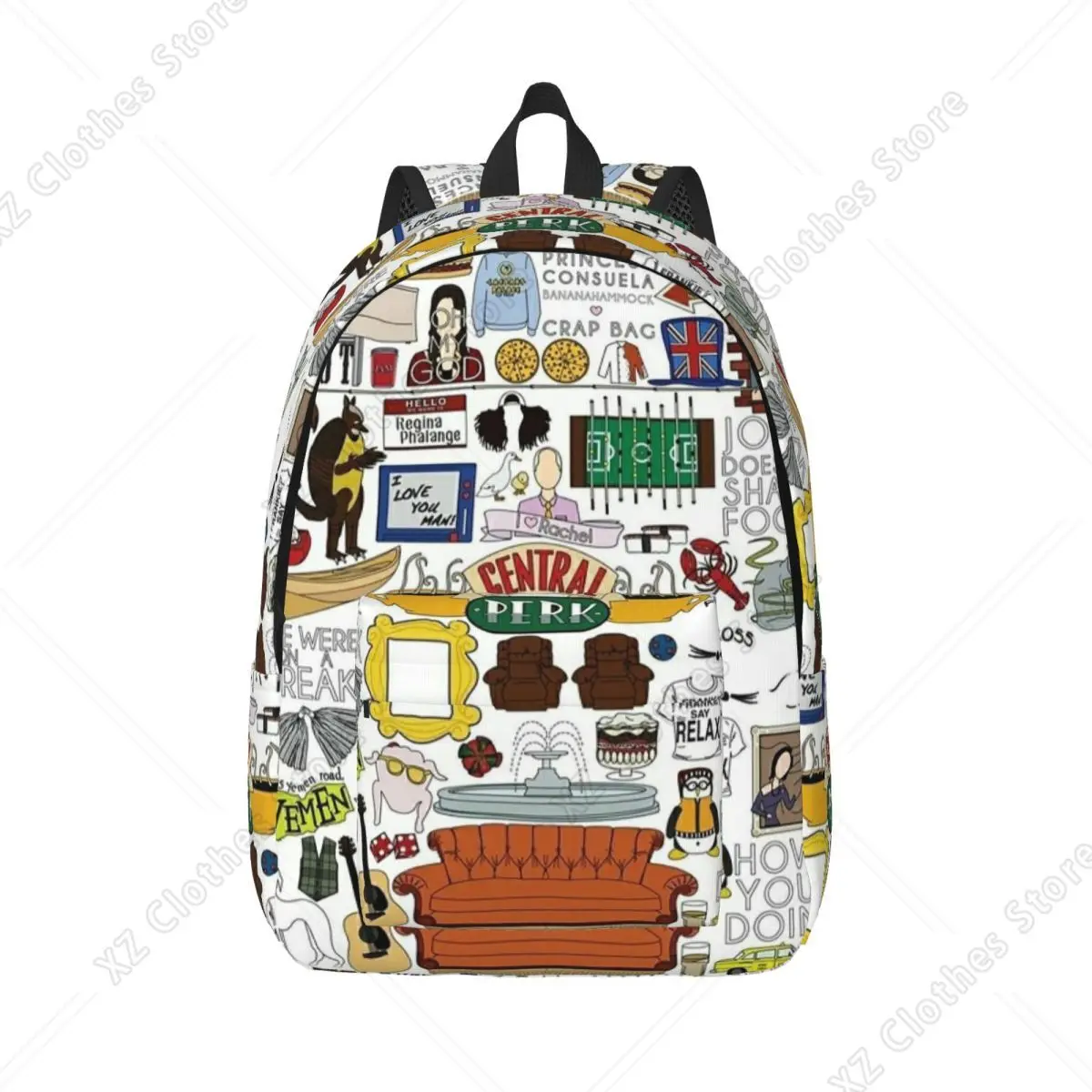 Friends Kee American TV Series Backpack Middle High College School Student Central Perk Bookbag Teens Daypack Sports