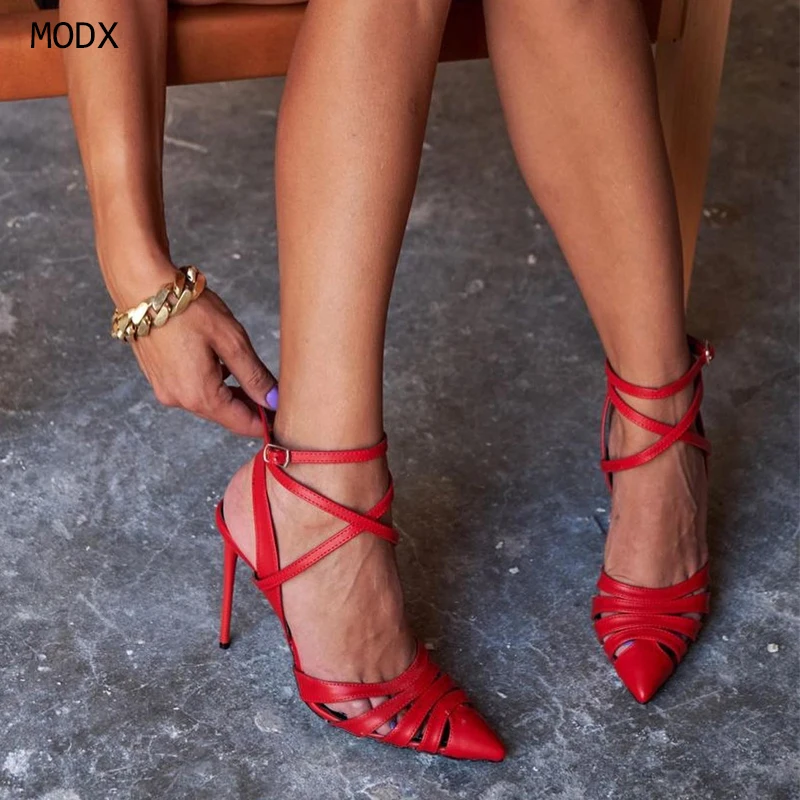 2026 Women Glod Pointy Strappy Heeled Sandals Women Cutout Sexy Evening Stiletto High Heels Shoes Summer Retro Party Sandals 44