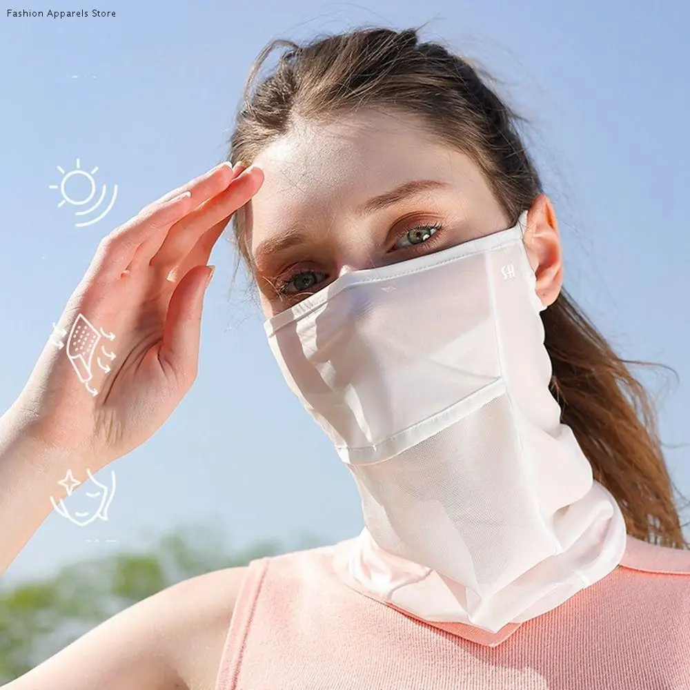 

Face Scarves Outdoor UV Protection Golf For Men Bib Solid Color Neck Wrap Cover Ice Silk Mask Face Cover Sunscreen Face Scarf