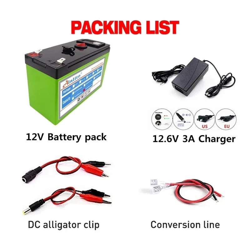 2024 New 12V 40Ah 50Ah 100Ah lithium Battery Pack Lithium Iron Phosphate Batteries Built-in BMS For Solar Boat+12.6V Charger