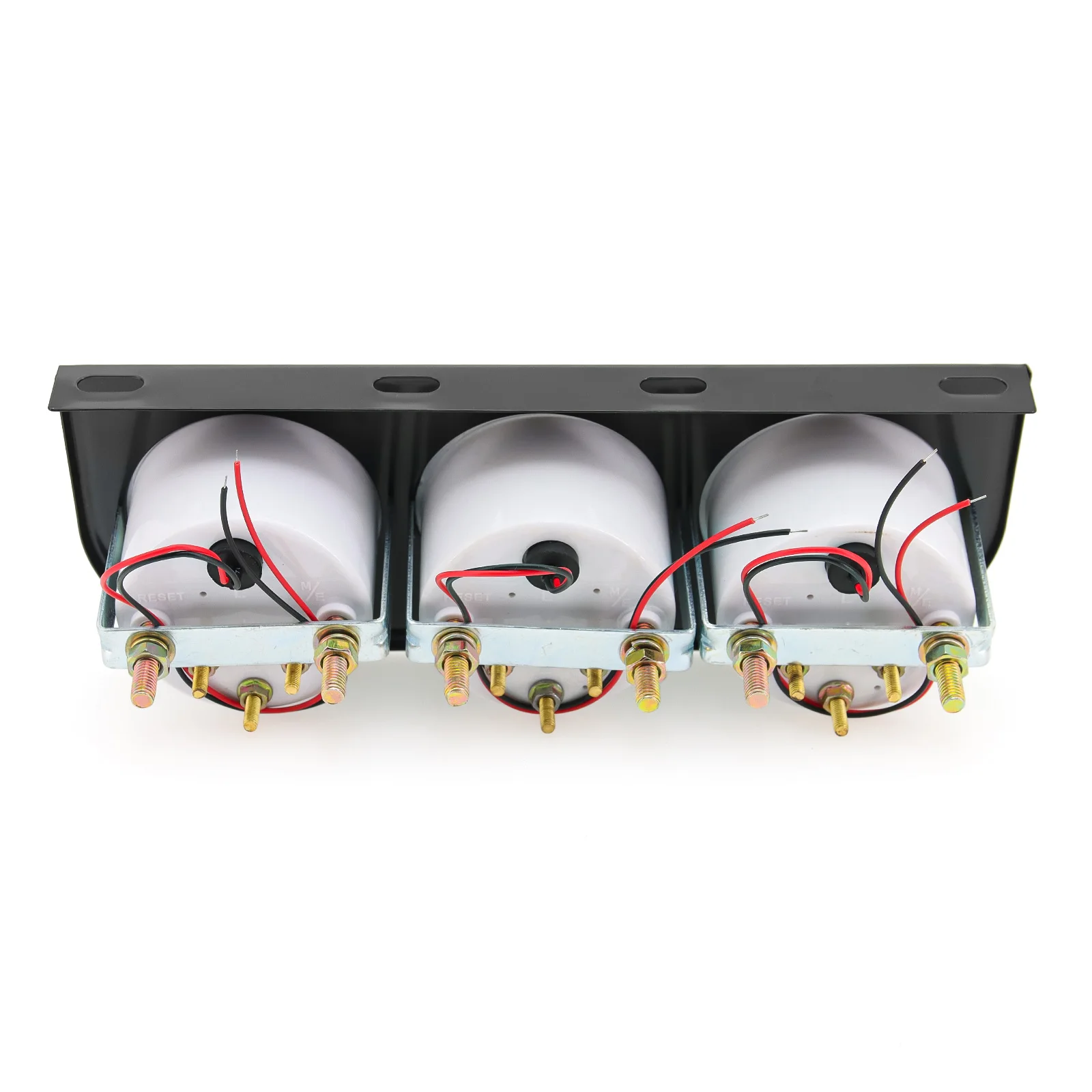 3-in-1 Messgerät-Set 52mm Öltemperatur Öldruck Voltmeter Set Universal 12V Auto Schwarz&Chrom Blende mit Wasser- und Öltemperatursensor – Detail 8