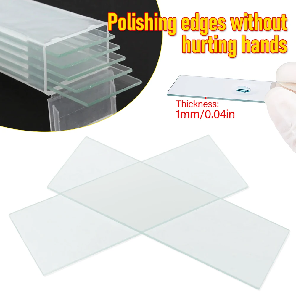 5Pcs 1mm Thickness Cavity Glass Coverslips Single Concave Microscope Glass Slides Reusable Laboratory Blank Sample Cover Glass