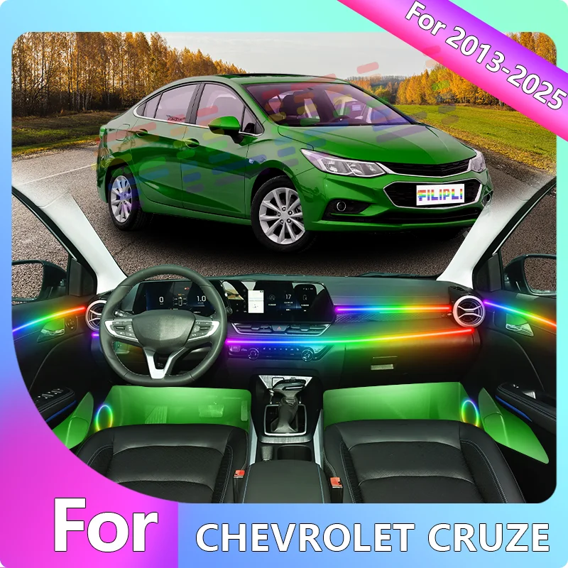 

FILIPLI For The CHEVROLET CRUZE For 2016 DIY Multi Colour Acrylic Car Interior Light Music Sync Rhythm LED Strip By App Control