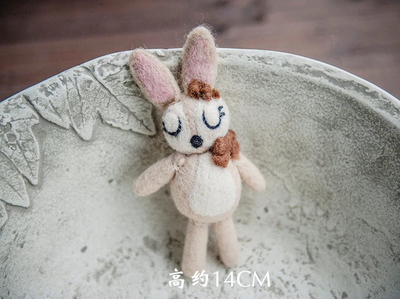 Newborn Photography Props Bunny Doll Knitted Mohair Cartoon Rabbit Doll Toy Fotografia Accessory Studio Shoots Photo Props