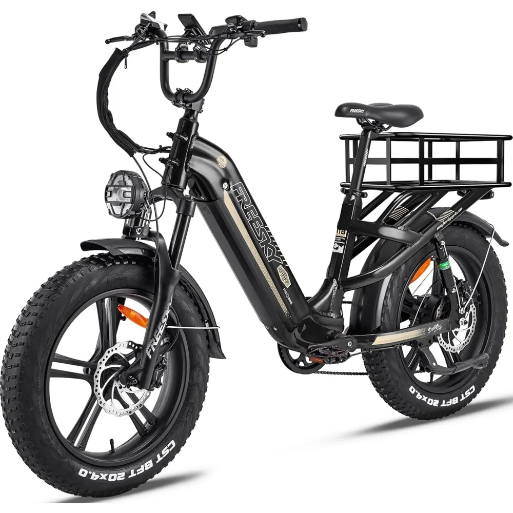 Electric Bike for Adults City Cruiser Ebike up to 28+MPH& 90Miles Dual Hydralic Brakes Full Suspension Commute Electric Bicycle